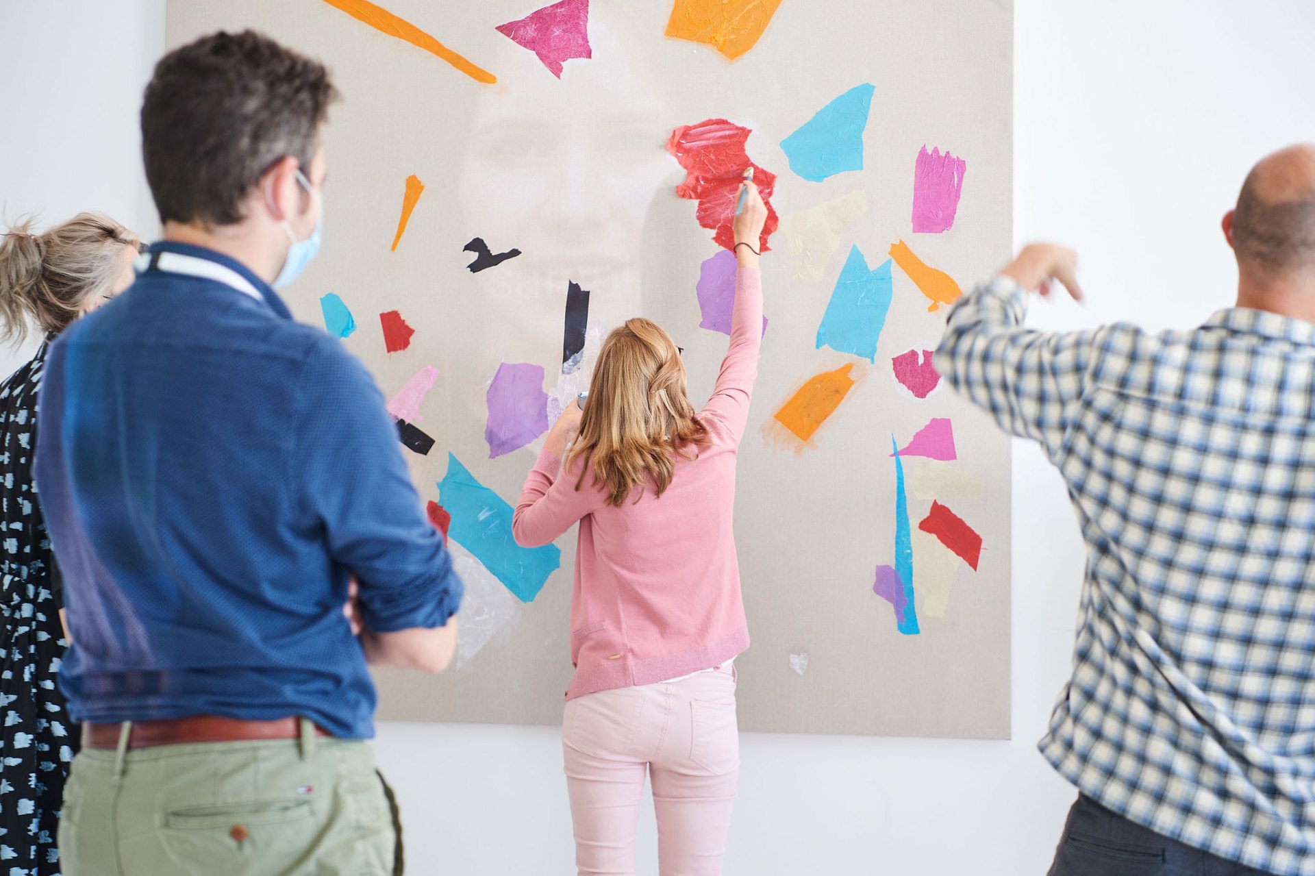 Participants engaging with the commissioned artwork.