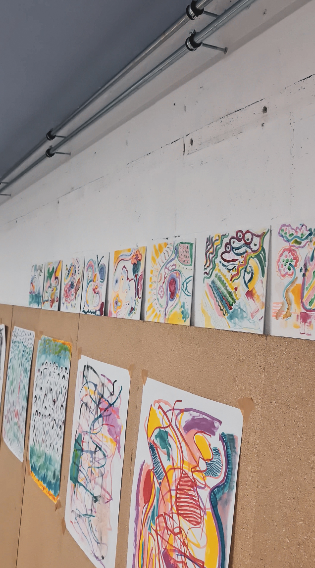 Individual works joined into a shared visual field.