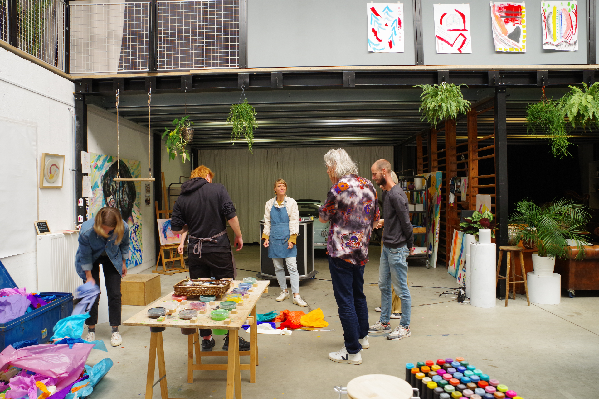 The team at work in the studio.